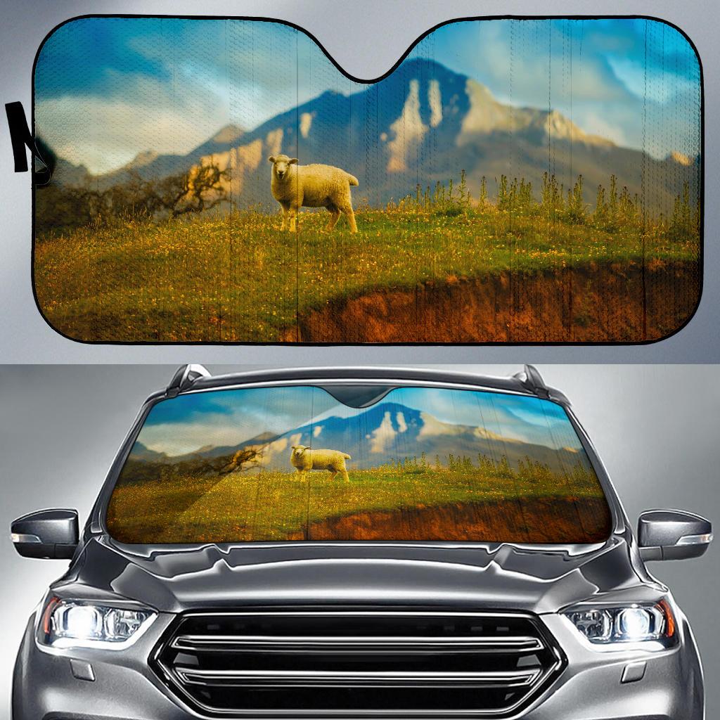 Sheep Mountain New Zealand 4K Car Sun Shade Gift Ideas 2021