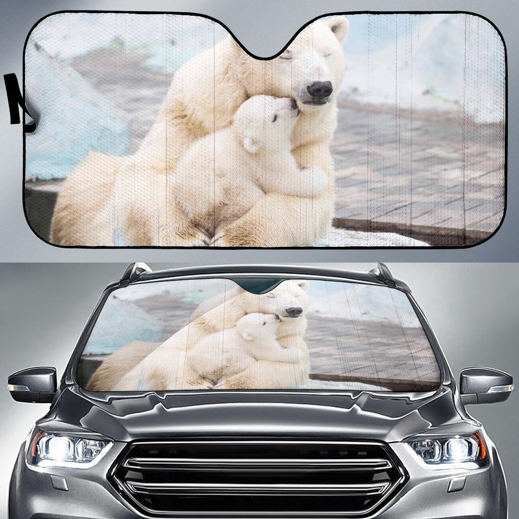 Polar Bears Cub 4K Car Sun Shade Gift Ideas 2022