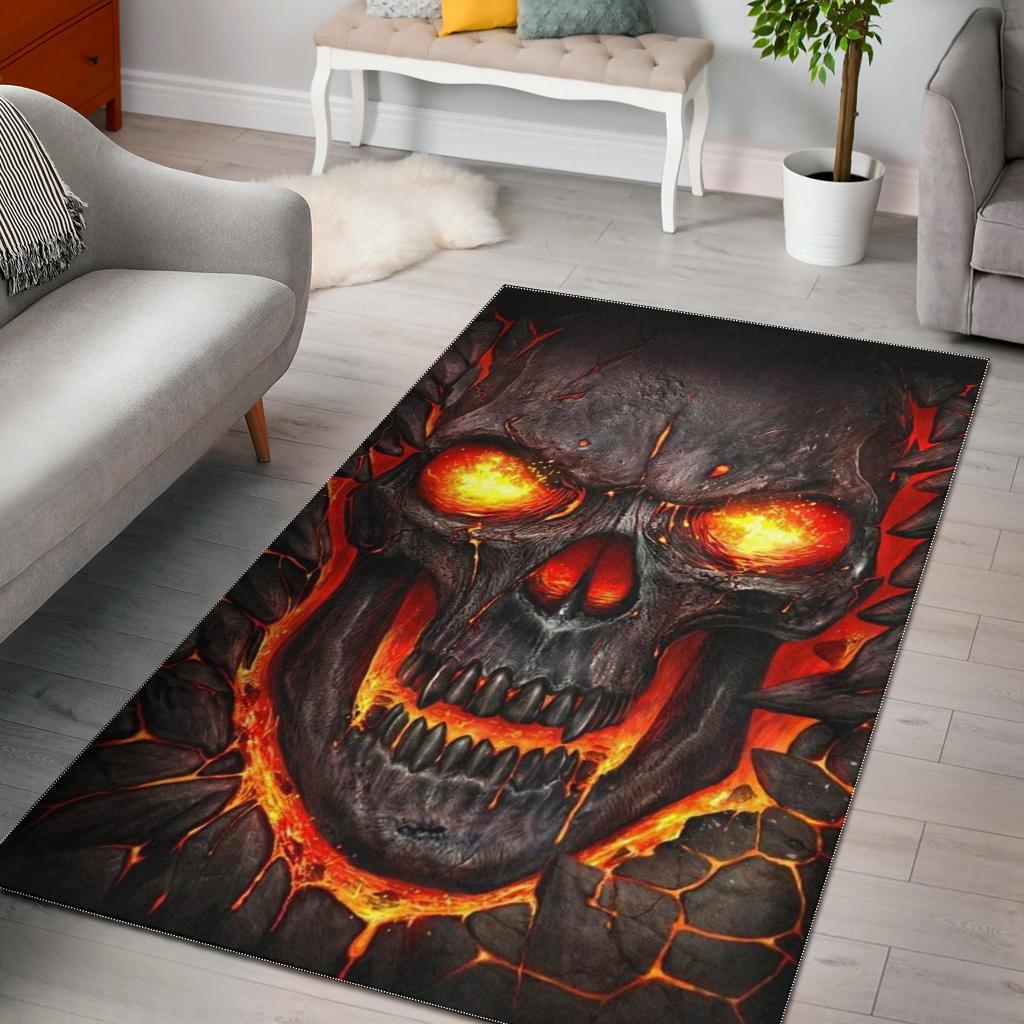 Skull Area Rug 01525 Home Decor Bedroom Living Room Decor