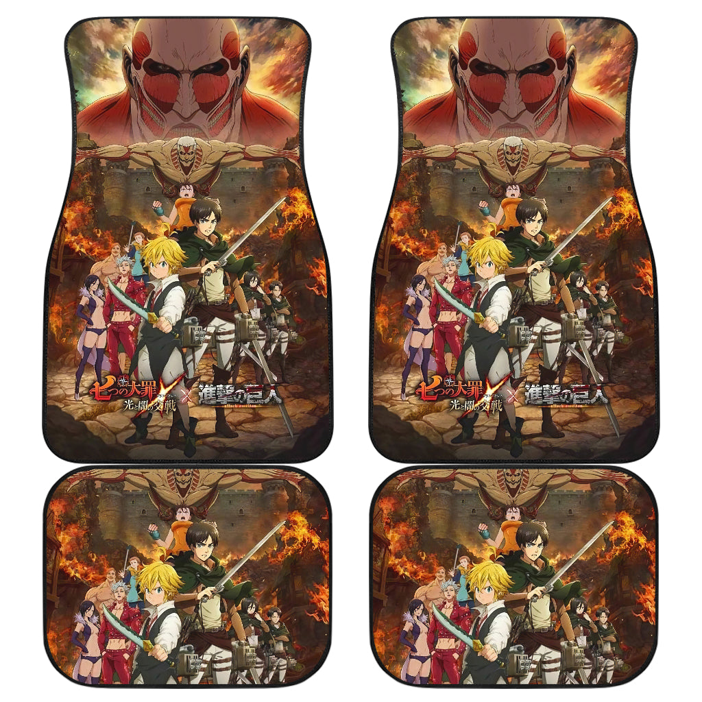 Attack On Titan 12 Anime Car Floor Mats Custom Car Accessories Car Decor 2022