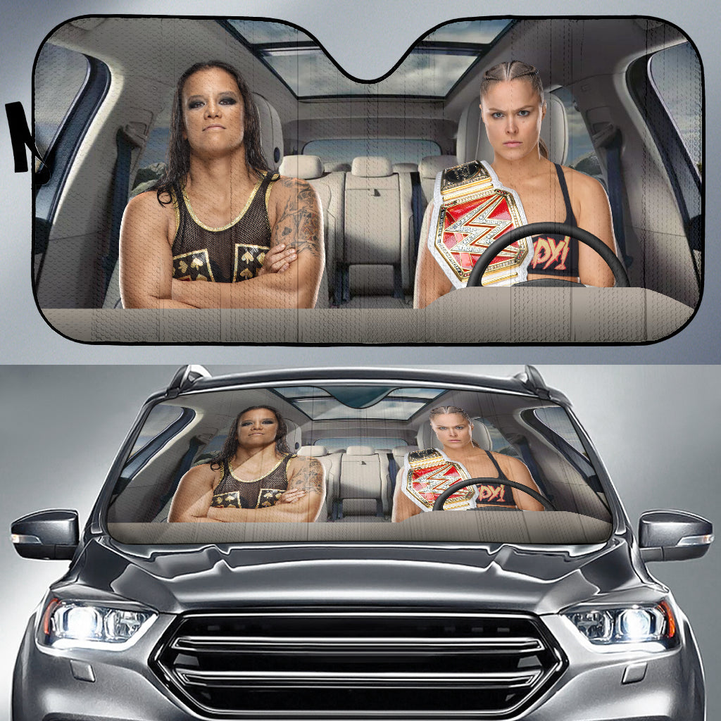 Ronda Rousey Vs Shayna Baszler Wwe Driving Auto Sun Shade