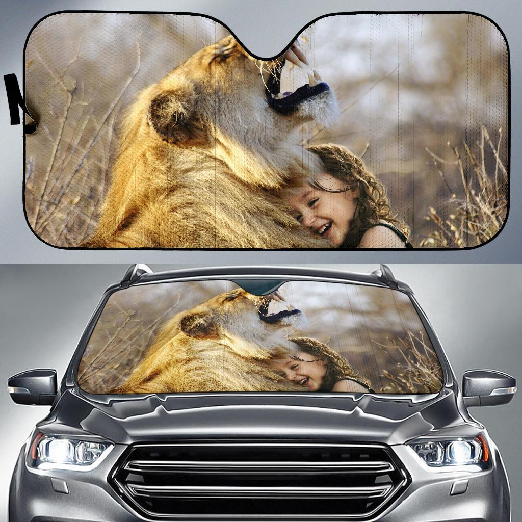 Lion Cute Child 4K Car Sun Shade Gift Ideas 2022