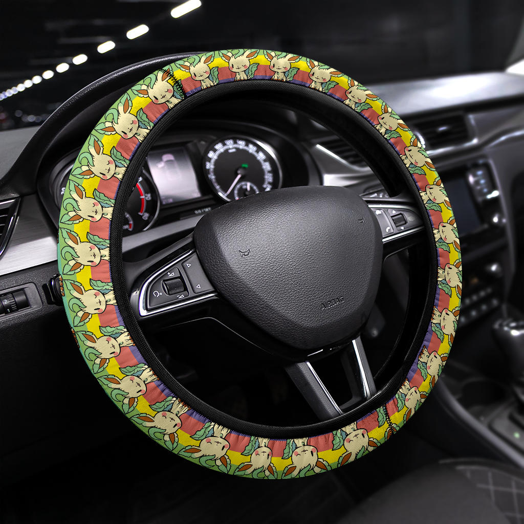 Leafeon Pokemon Anime Custom Car Steering Wheel Cover