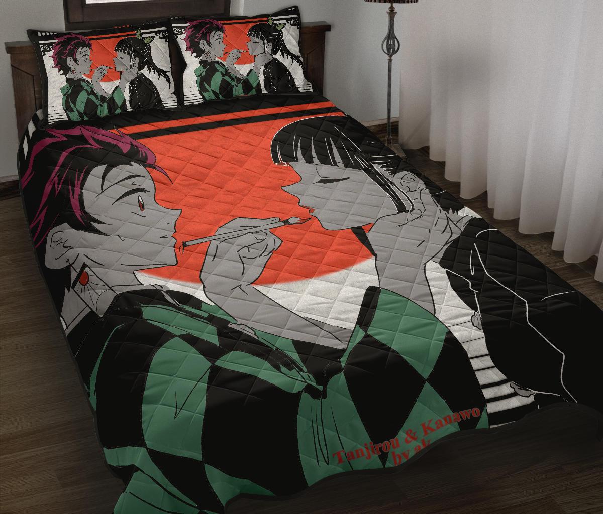 Tanjiro Kamado Demon Slayer Anime Quilt Bed Set Pillow Case Amazing Decor Gift Ideas 1