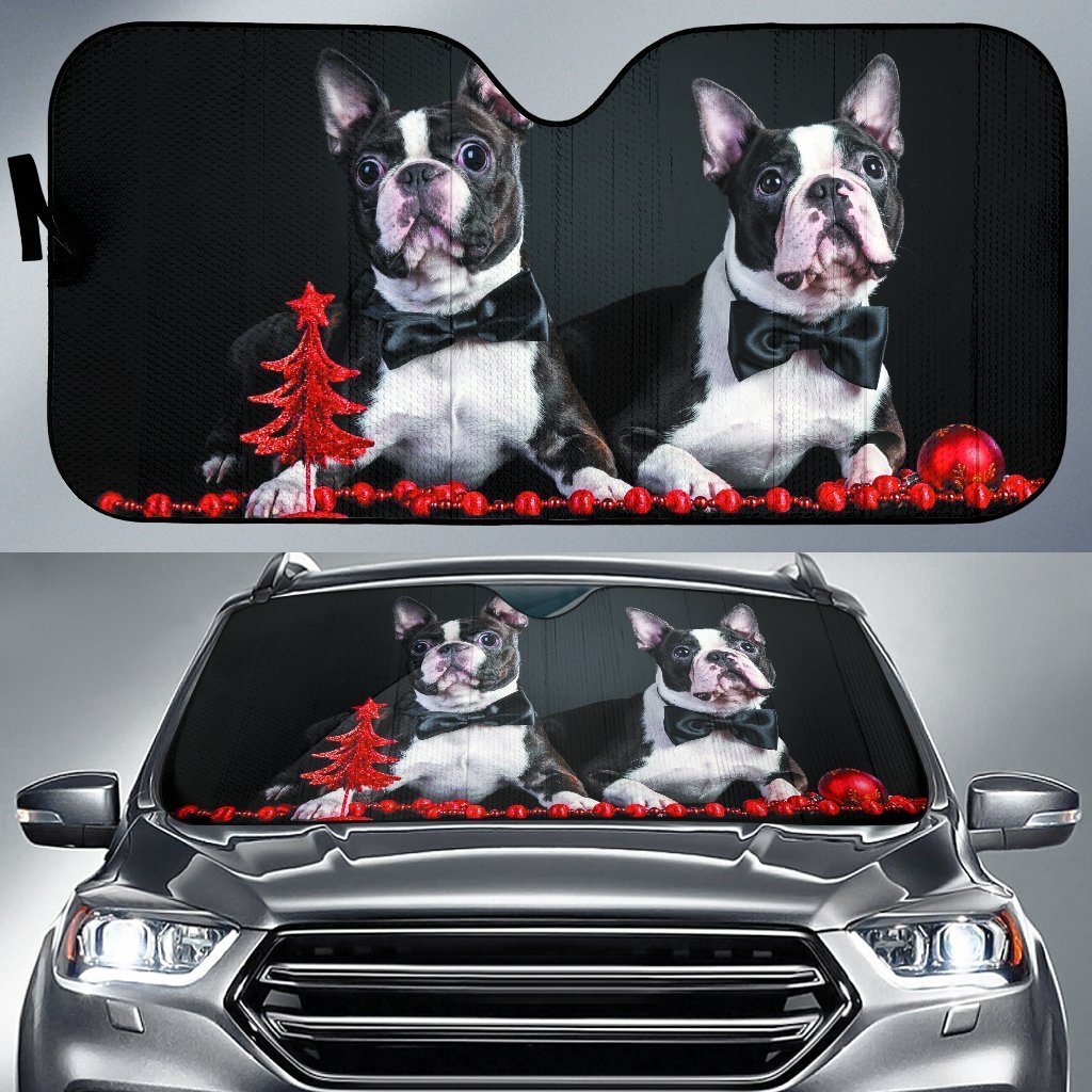 Boston Terrier Christmas Auto Sun Shades Amazing Best Gift Ideas 2021