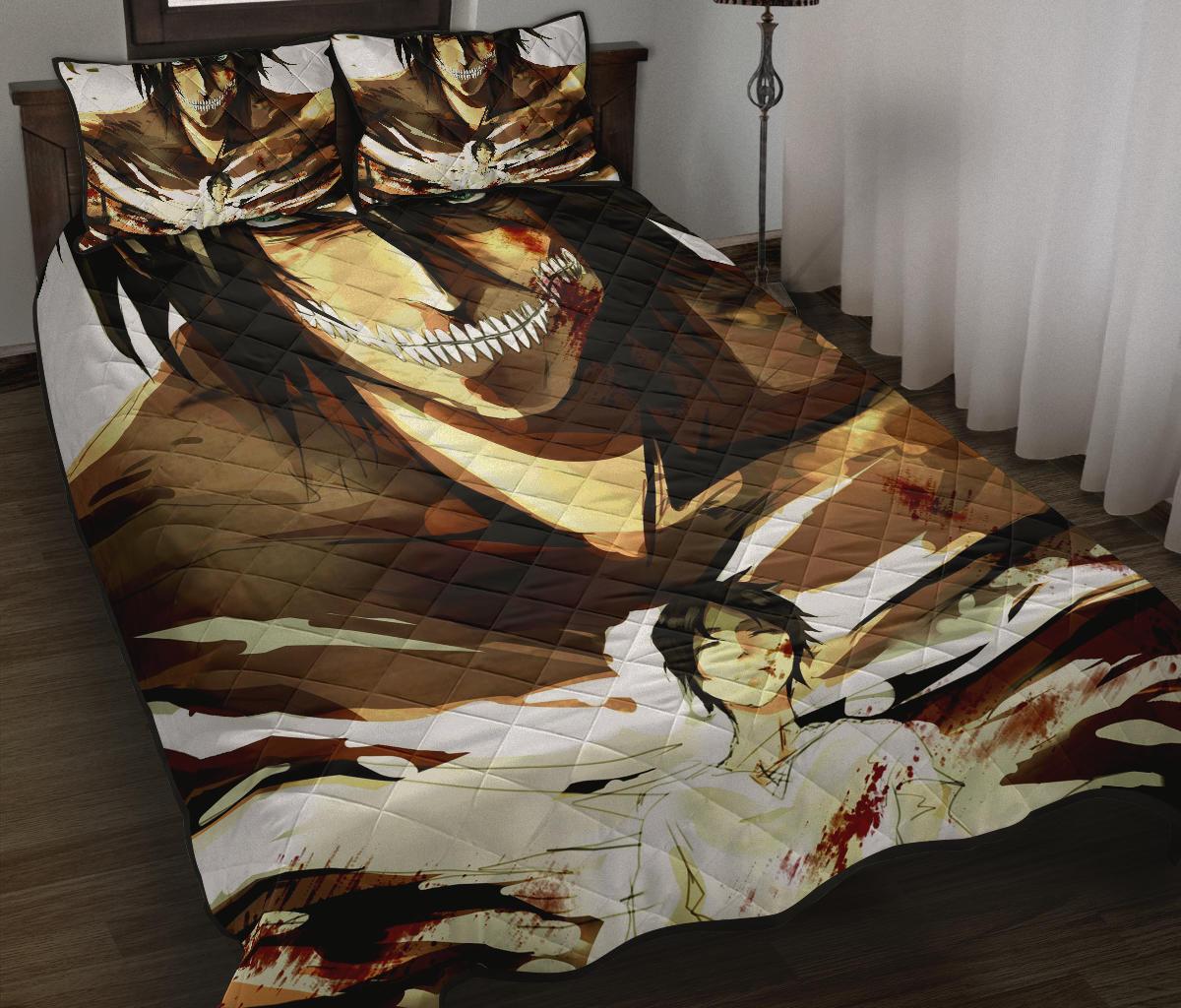 Attack On Titan 6 Anime Quilt Bed Set Pillow Case Amazing Decor Gift Ideas