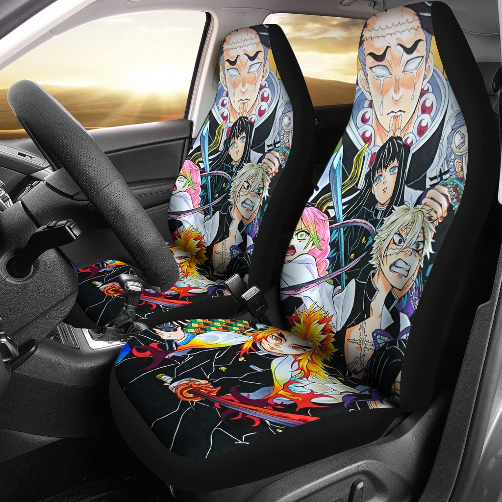 12 Pillars Art Demon Slayer Car Seat Covers Gift For Fan Anime