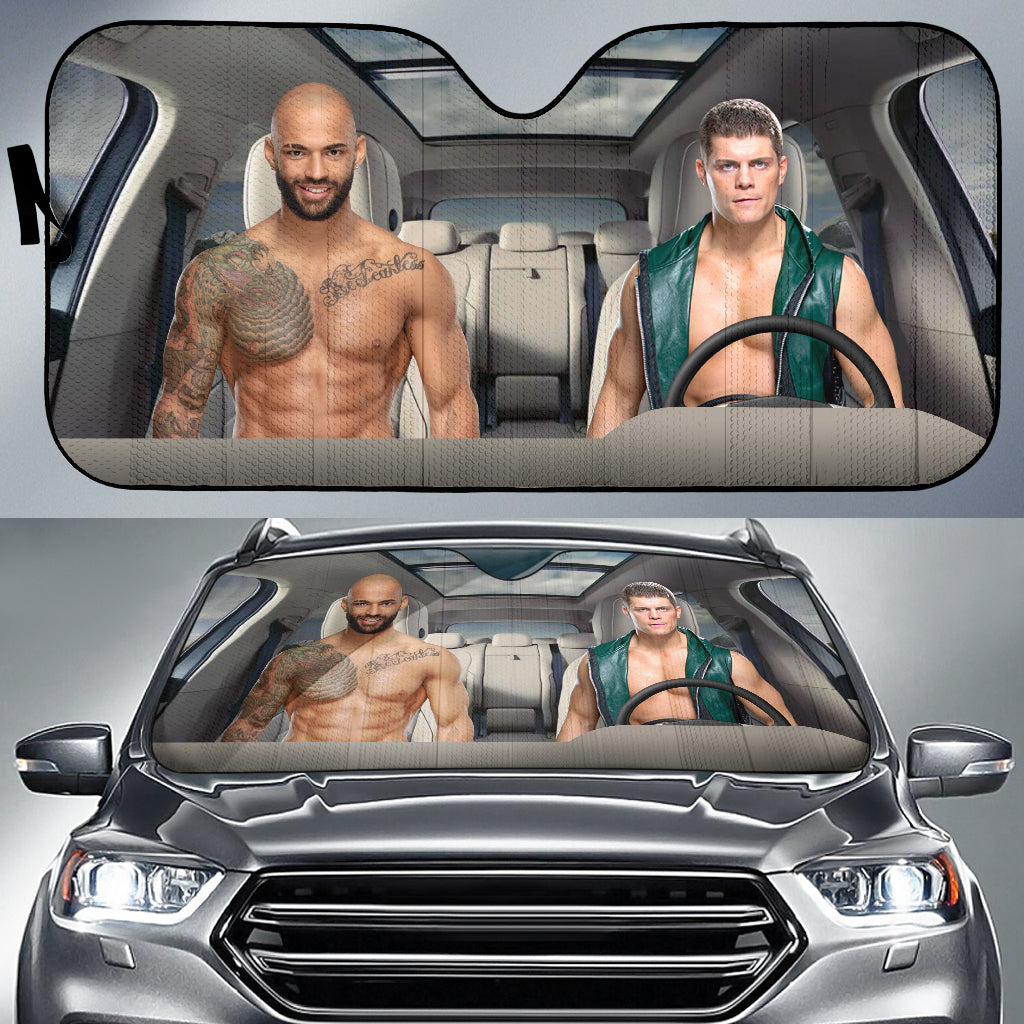 Cody Rhodes Vs Ricochet Wwe Driving Auto Sun Shade