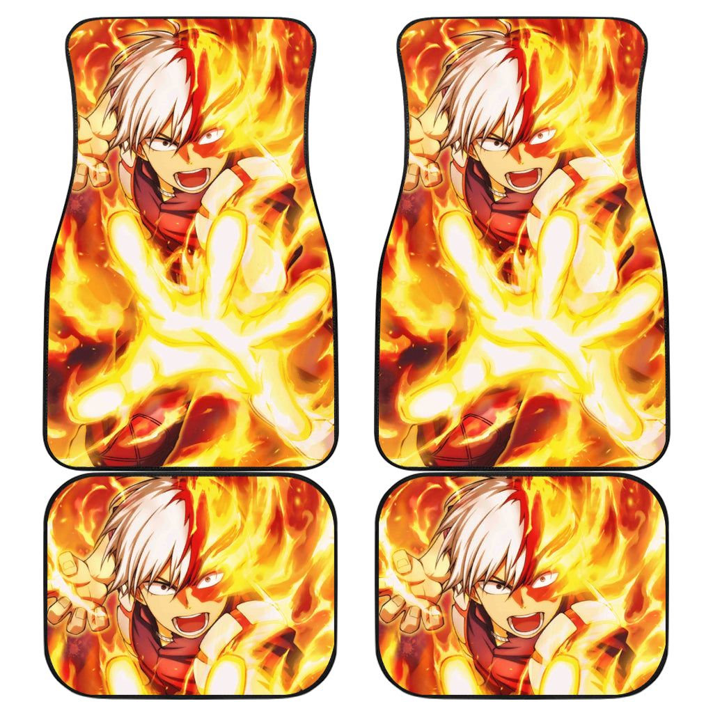 Todoroki Shouto 4 Anime Car Floor Mats Custom Car Accessories Car Decor 2022