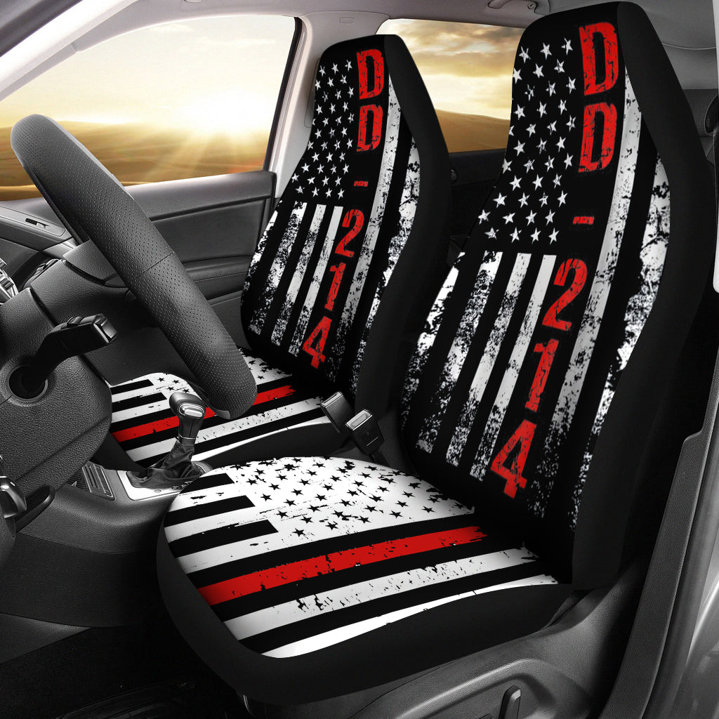 Dd-214 Us Alumni American Flag Vintage Car Seat Covers