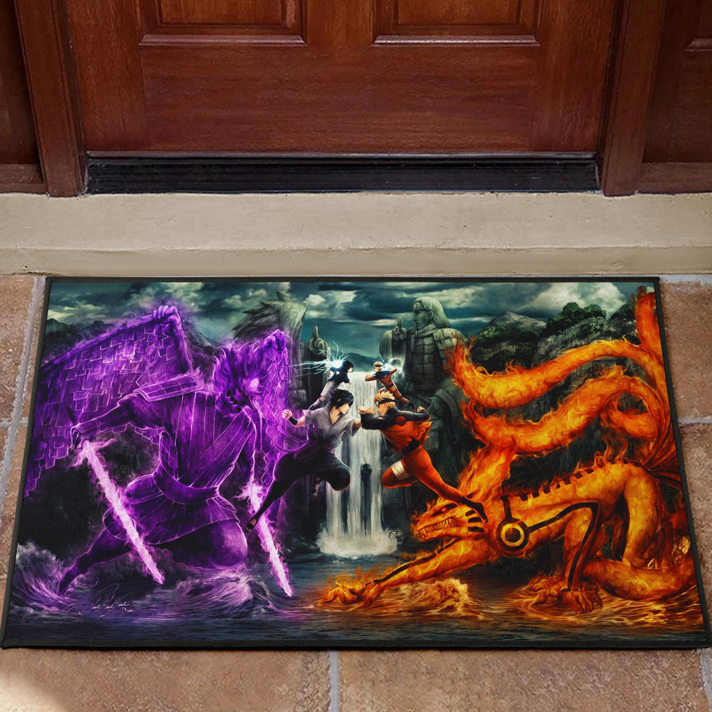 Naruto vs Sasuke Anime Door Mats Home Decor