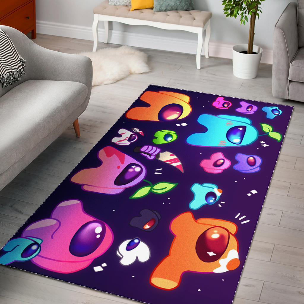 Among Us Violet Galaxy Carpet Area Rug