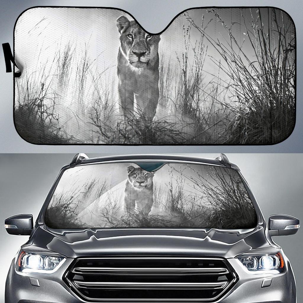 Lioness Female Lion 4K Car Sun Shade Gift Ideas 2021