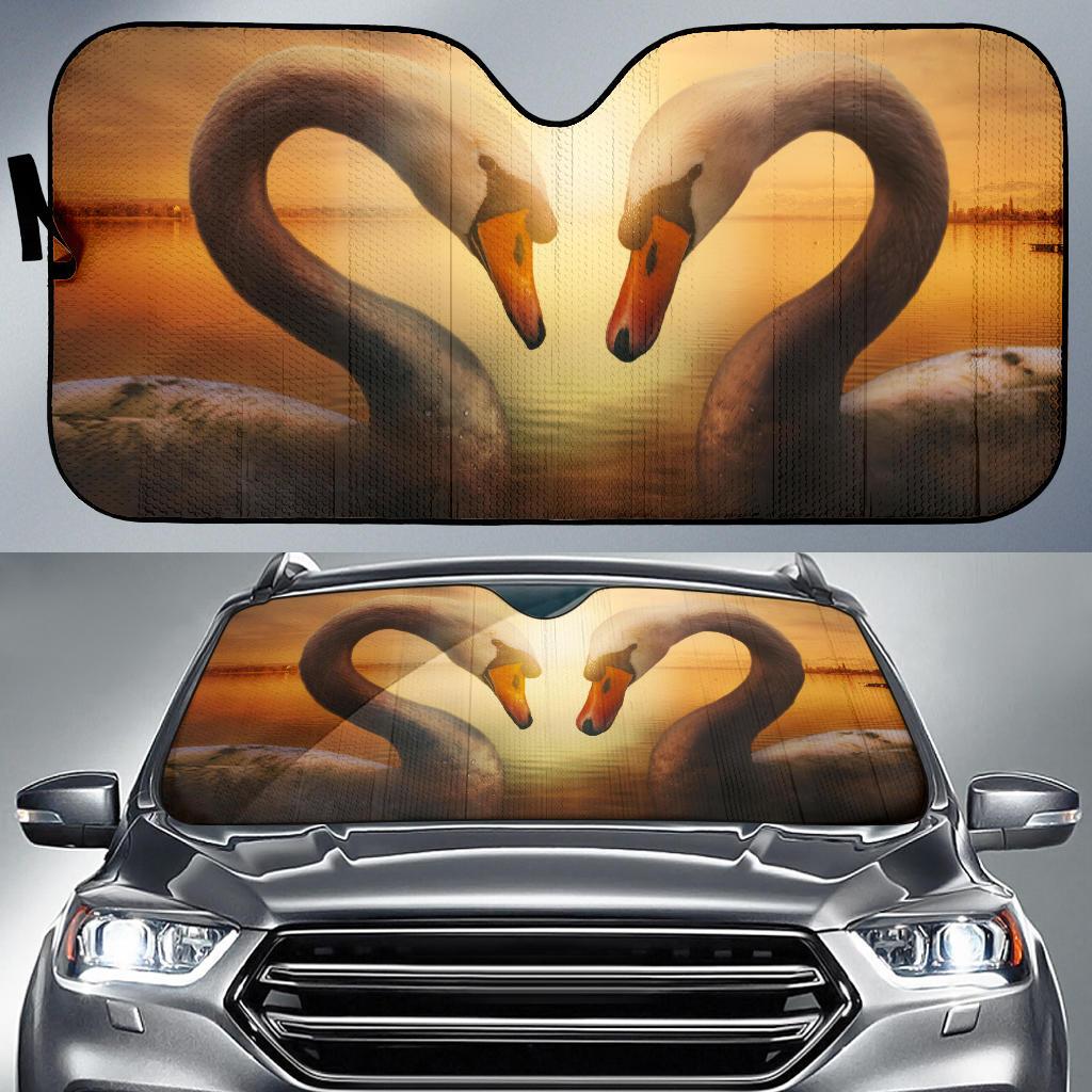 Swans Birds Symbol Of Love 5K Car Sun Shade Gift Ideas 2022