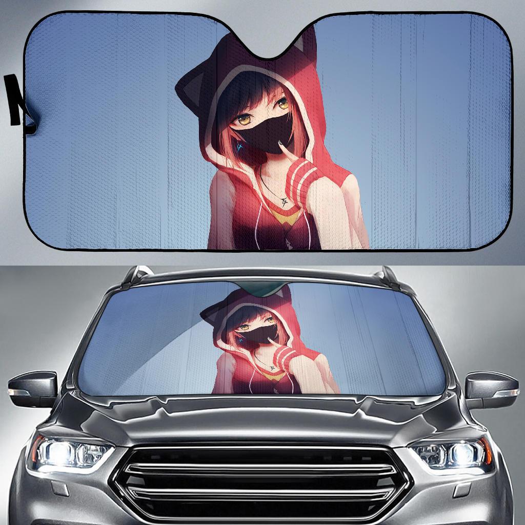 Anime Girl Hoodie Hd Car Sun Shade Gift Ideas 2022