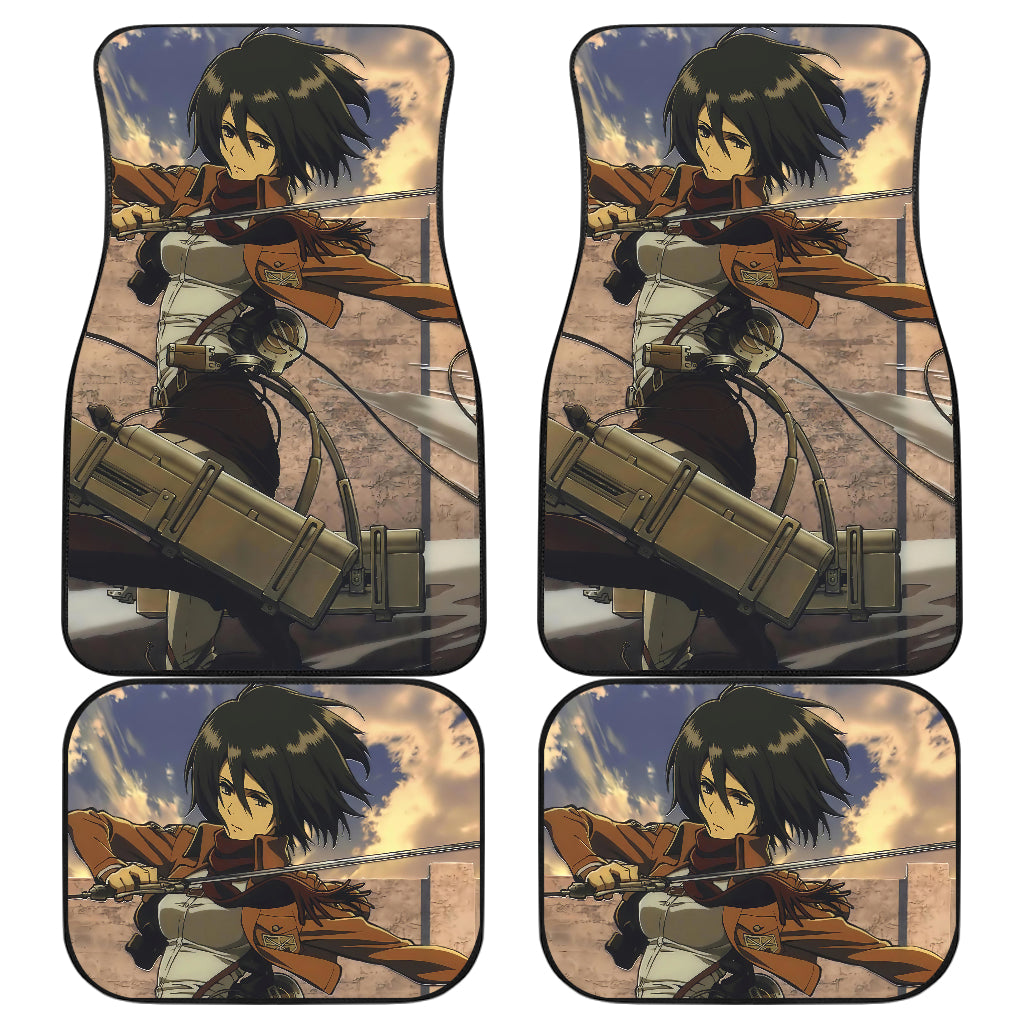 Mikasa Attack On Titan 2 Anime Car Floor Mats Custom Car Accessories Car Decor 2021