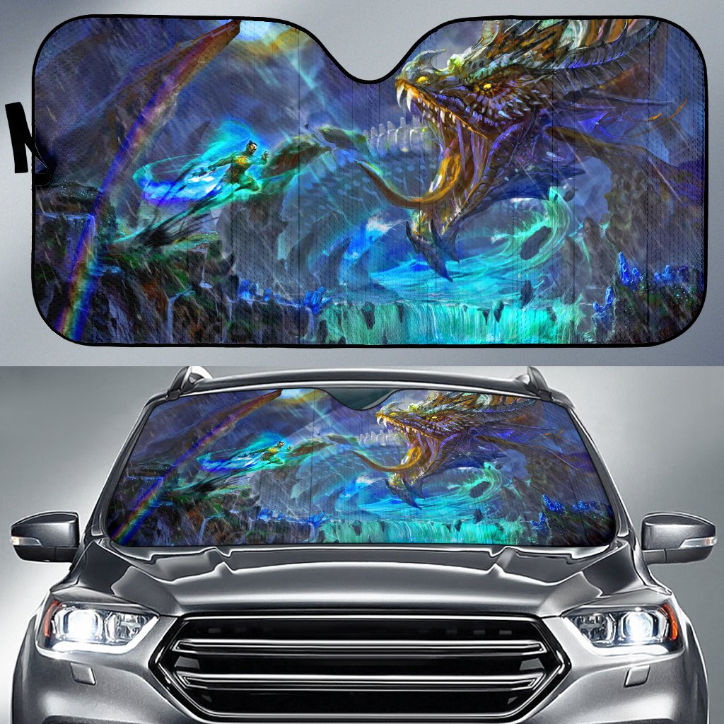 Man Vs Dragon Art Sun Shade Gift Ideas 2022