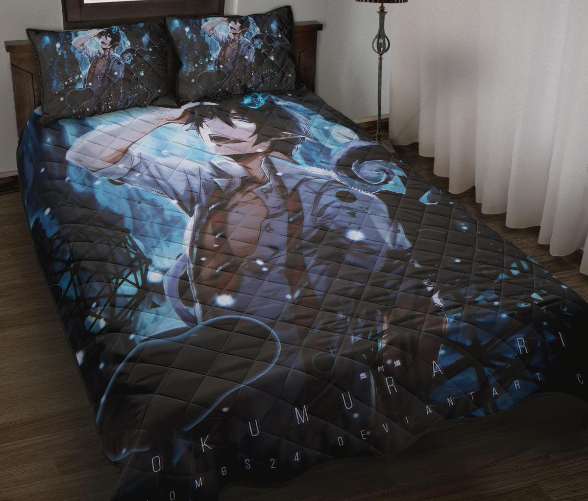 Okumura Rin Blue Exorcist Anime Quilt Bed Set Pillow Case Amazing Decor Gift Ideas 1