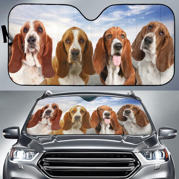 Basset Hound Face Car Windshield Auto Sun Shade Amazing Best Gift Ideas 2022