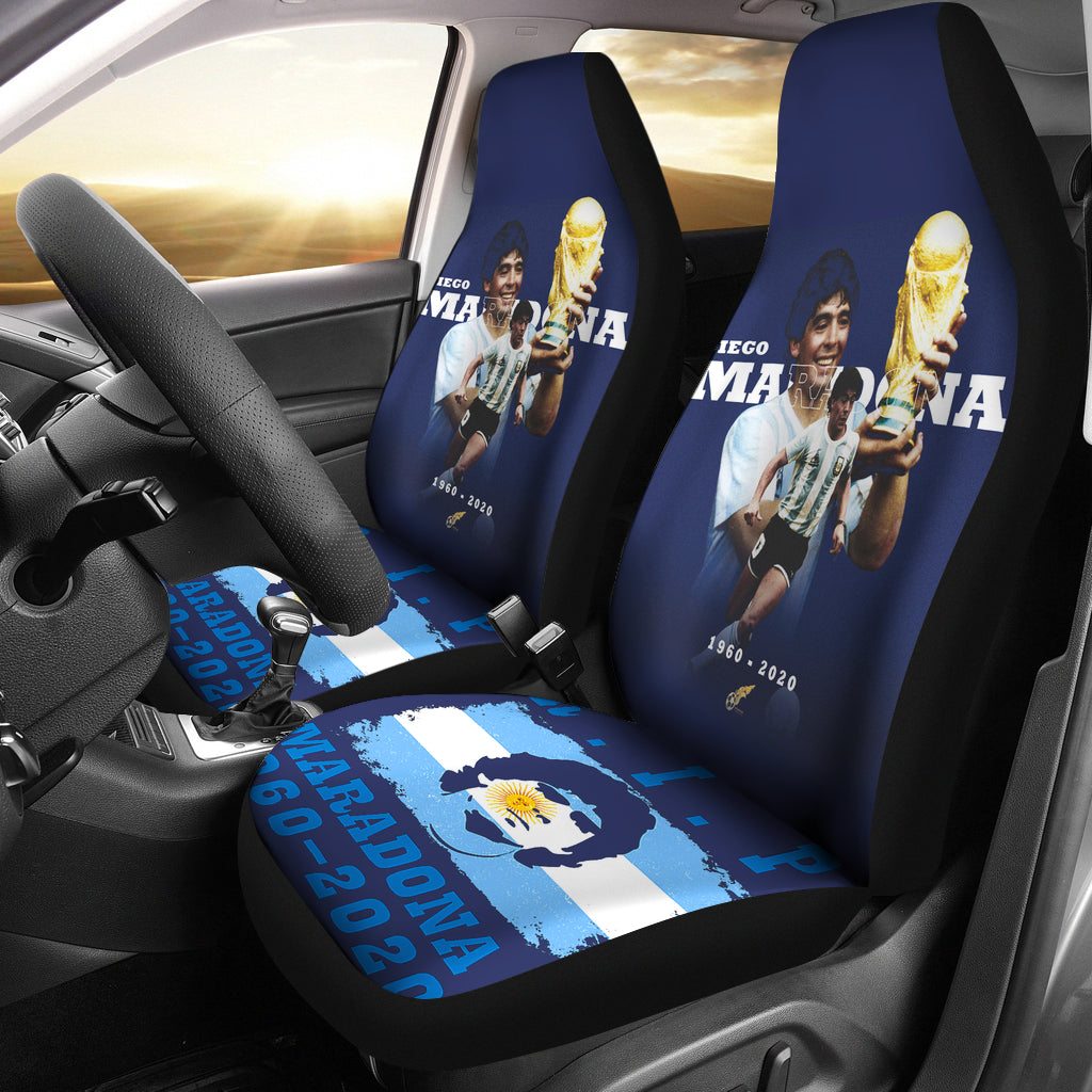 Dark Blue Diego Armando Maradona 10 Rip 1969 2022 Car Seat Covers Gift For Fooball