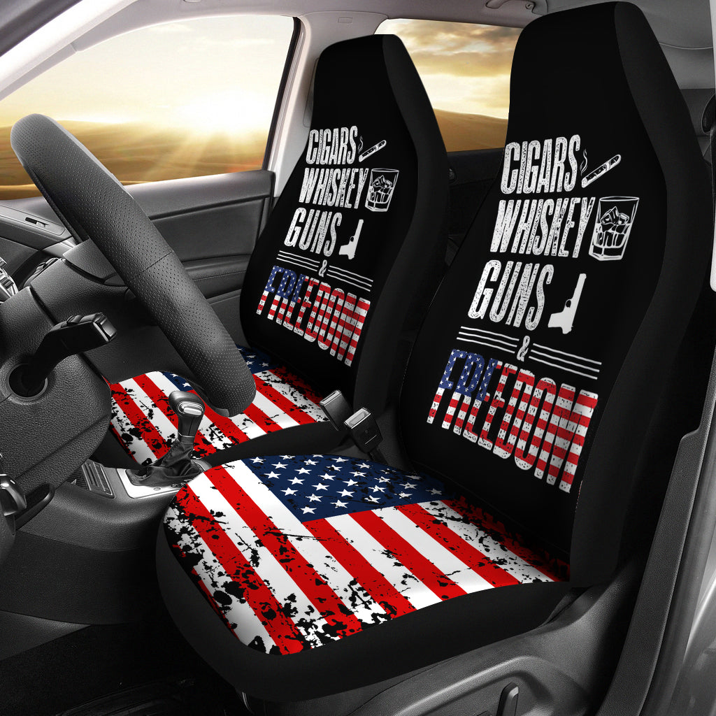 Cigars Whiskey Guns Freedom Car Seat Covers