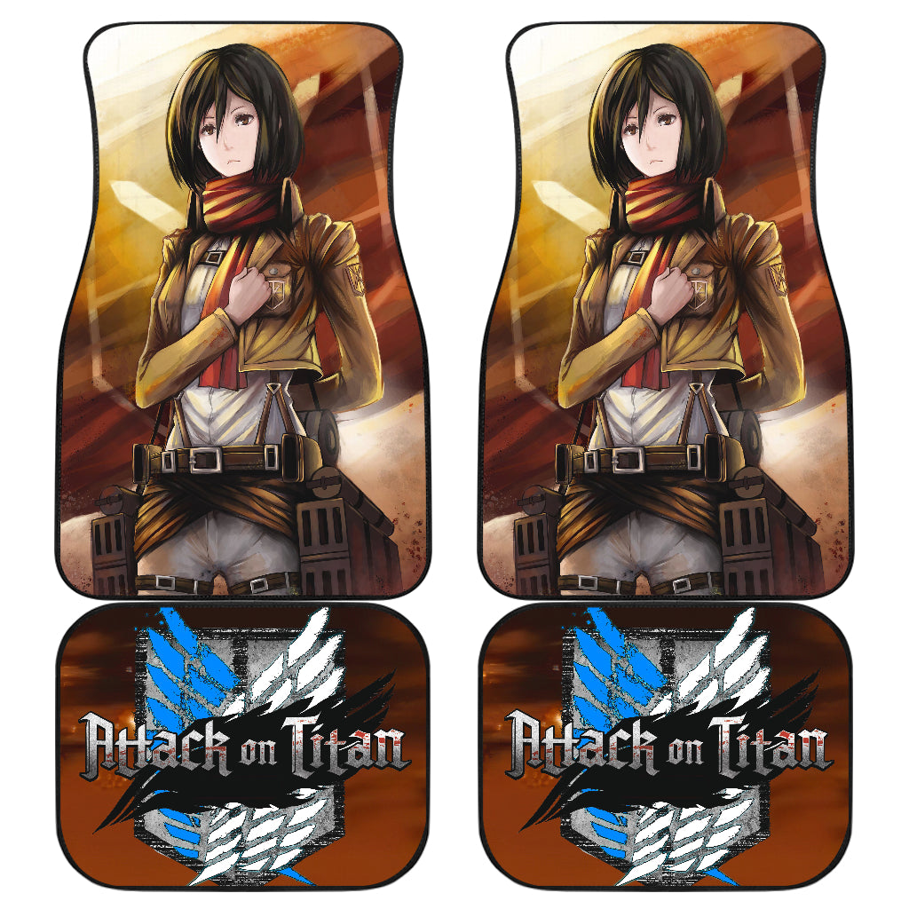 Mikasa Attack On Titan 5 Anime Car Floor Mats Custom Car Accessories Car Decor 2021