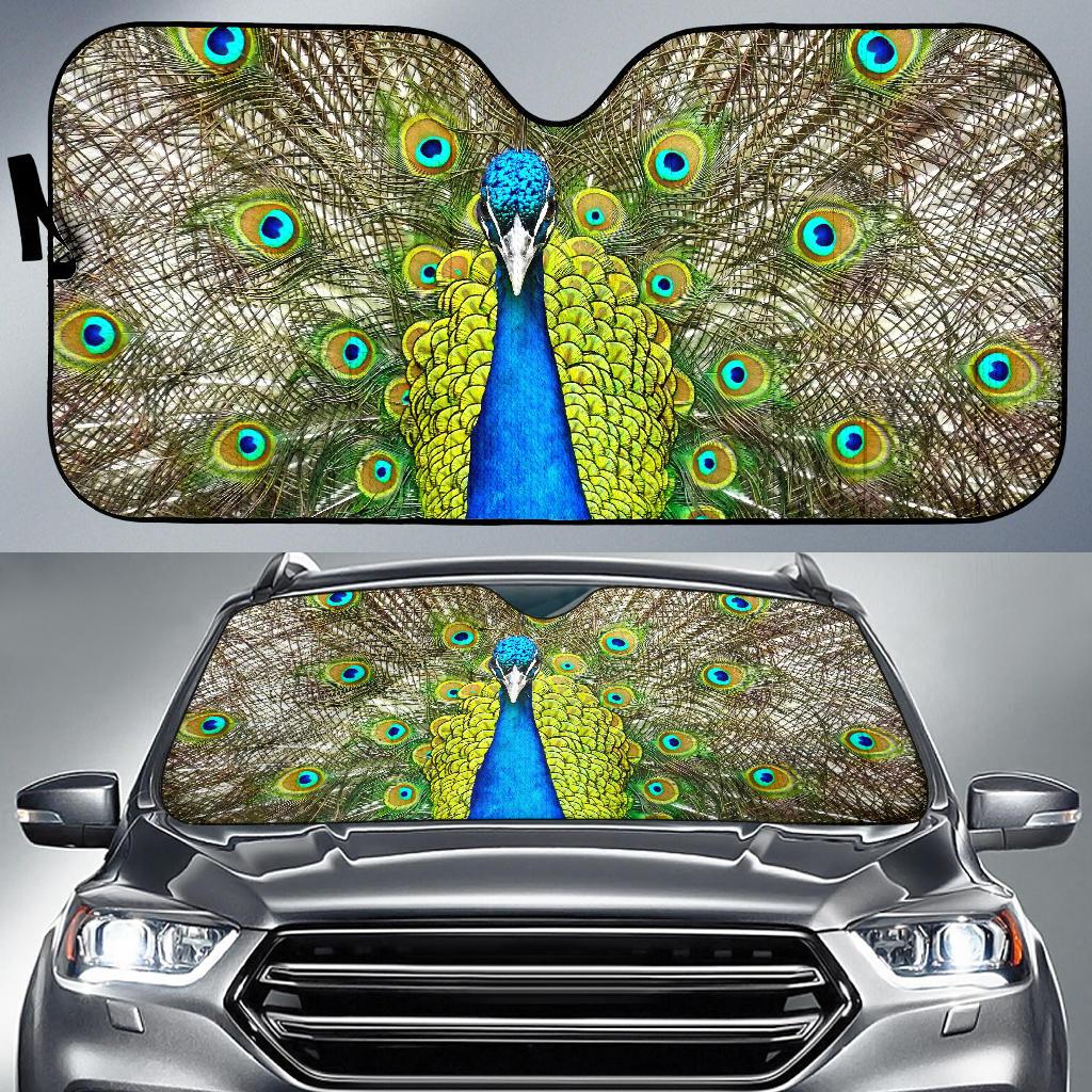 Peafowl Blue Peafowl Peacock 4K Car Sun Shade Gift Ideas 2022