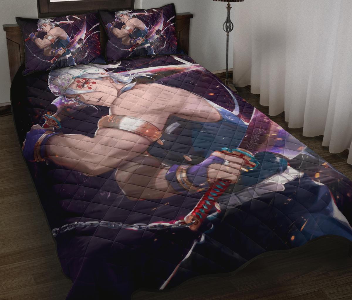 Tengen Uzui Demon Slayer Anime Quilt Bed Set Pillow Case Amazing Decor Gift Ideas