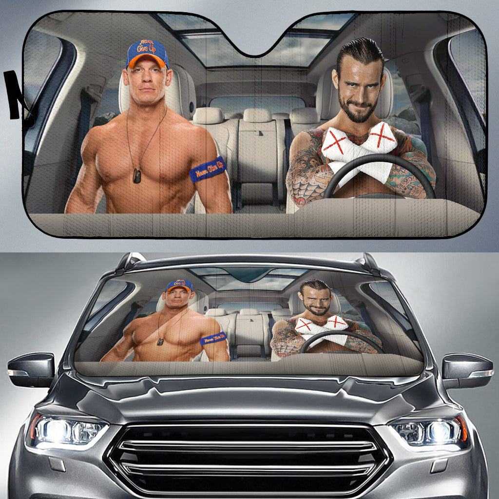 John Cena Vs Cm Punk Wwe Driving Auto Sun Shade