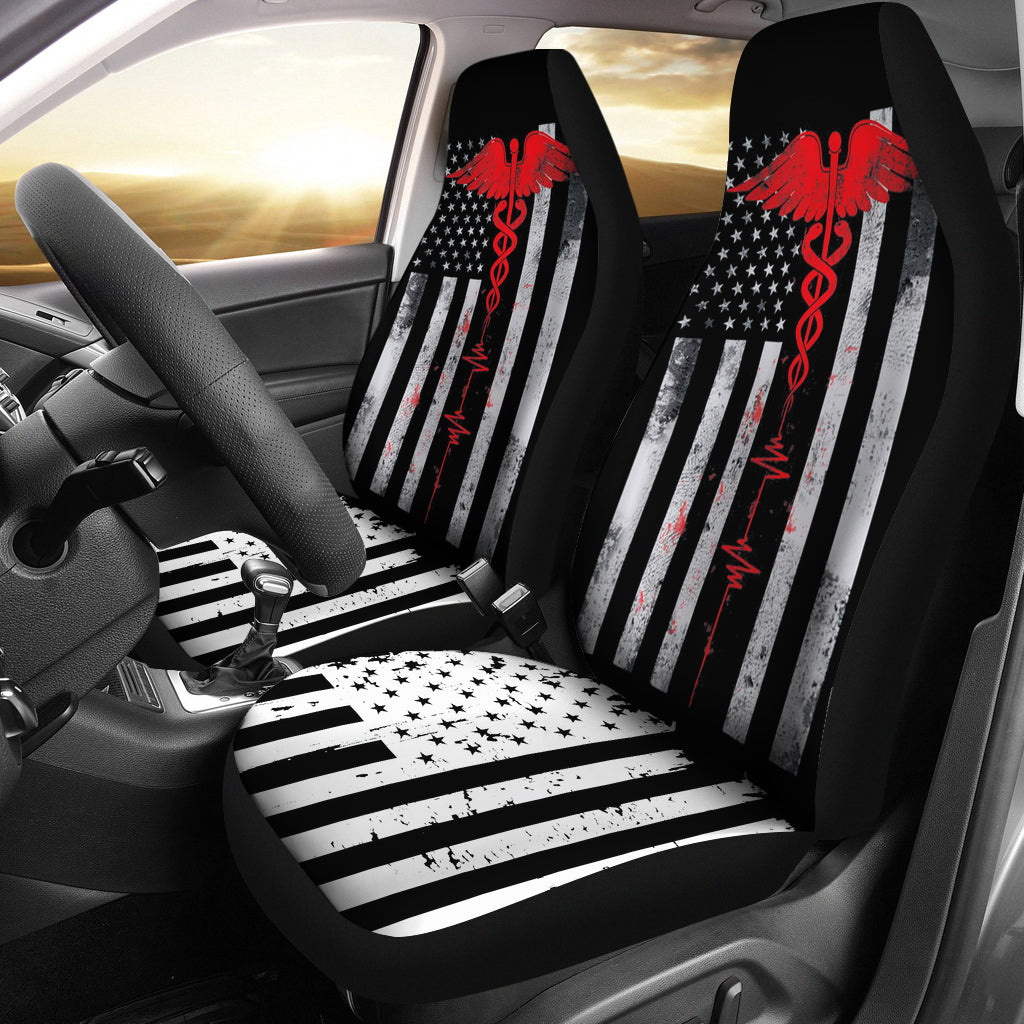 Patriot Apparel Nurse Thin Red Line Us Flag Car Seat Covers