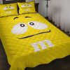 Chocolate M&M Yellow Quilt Bed Sets