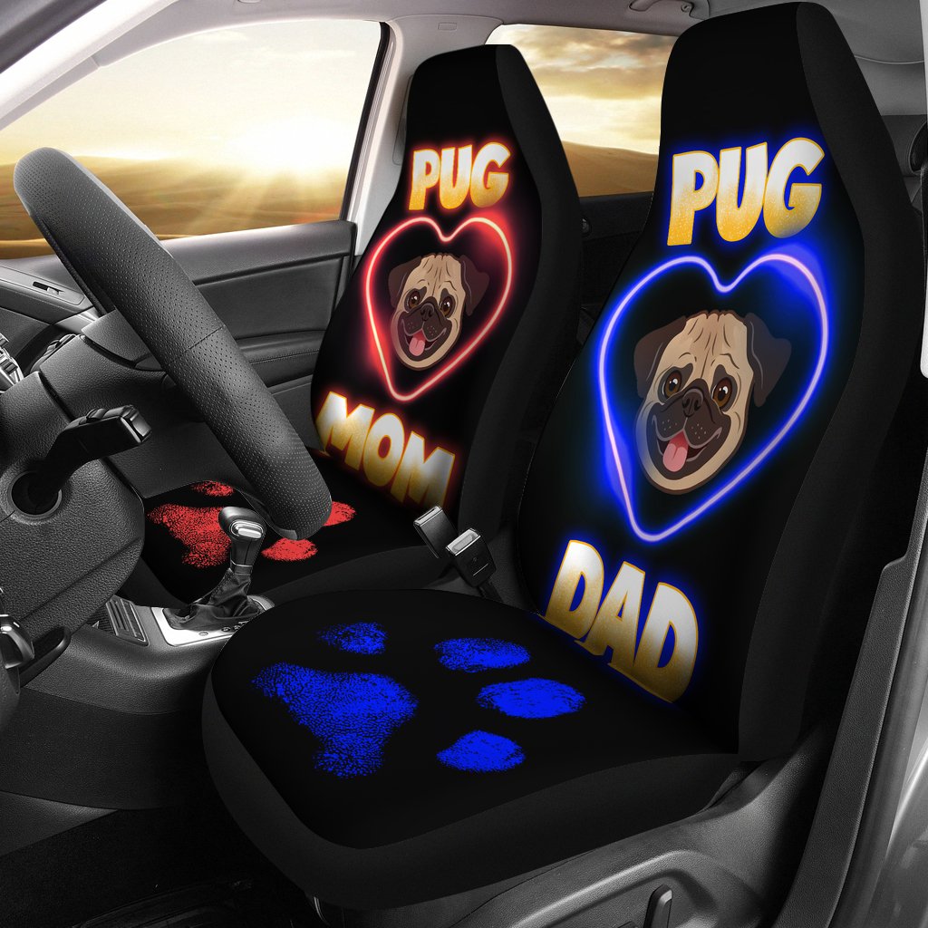 Pug Dog Couple Car Seat Covers Amazing Best Gift Idea