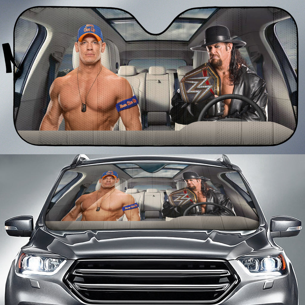 The Undertaker Vs John Cena Wwe Driving Auto Sun Shade