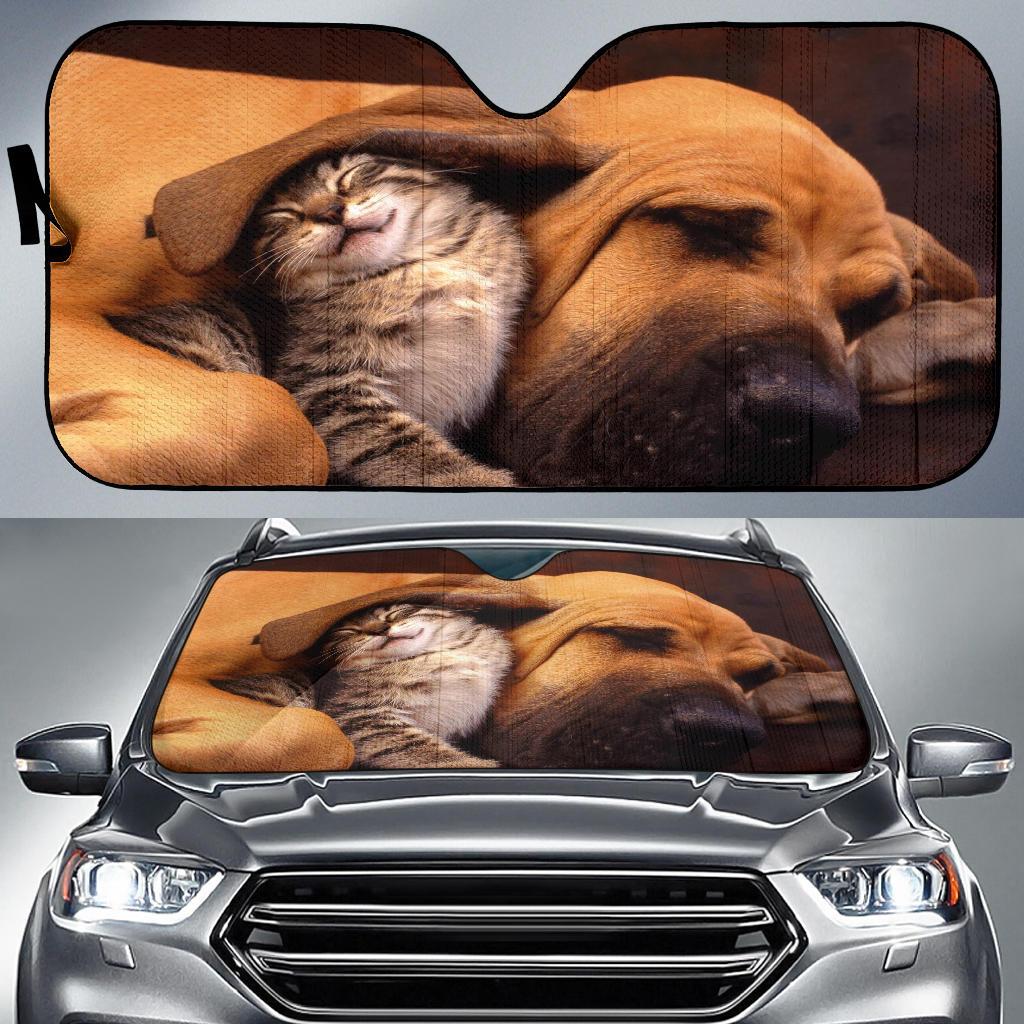 Dog And Cat Friends Car Sun Shade Gift Ideas 2022