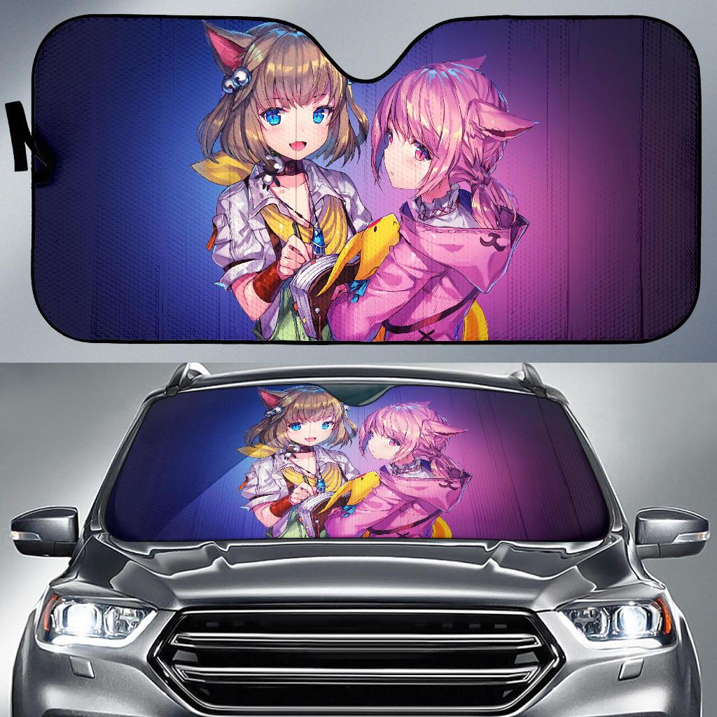 Anime Girls Final Fantasy Xiv 4K Car Sun Shade Gift Ideas 2021