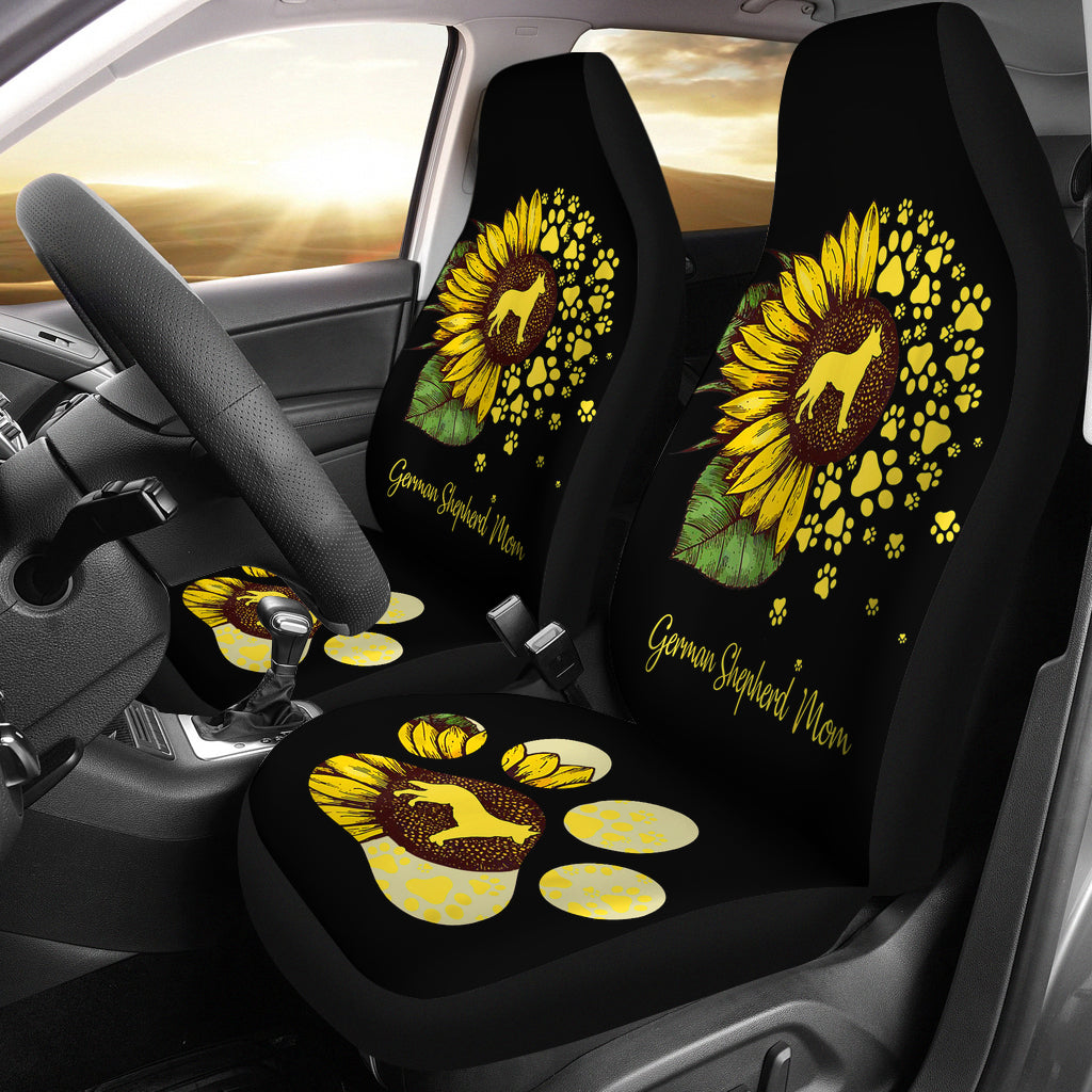 Sunflower German Shepherd Mom Dog Car Seat Covers