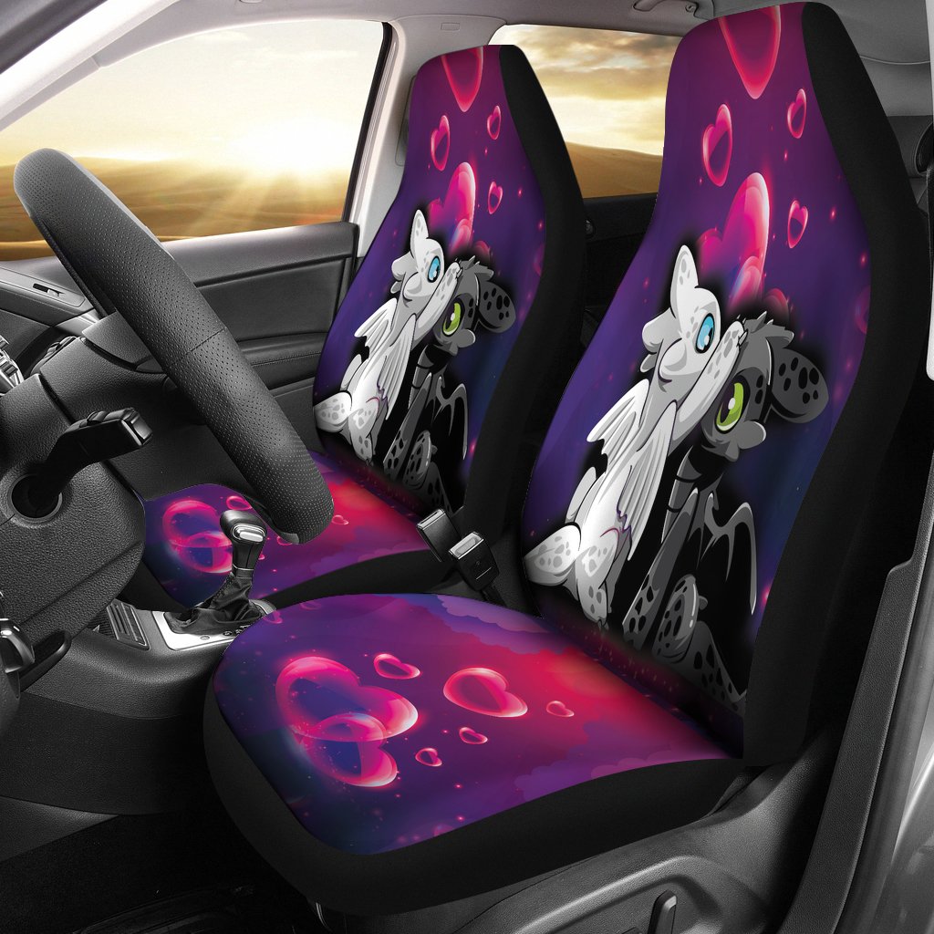 Night Fury Light Fury Love Car Seat Covers Amazing Best Gift Idea
