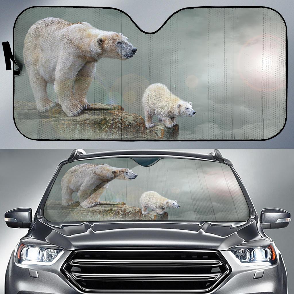 Polar Bears Polar Bear Cub 4K Car Sun Shade Gift Ideas 2022