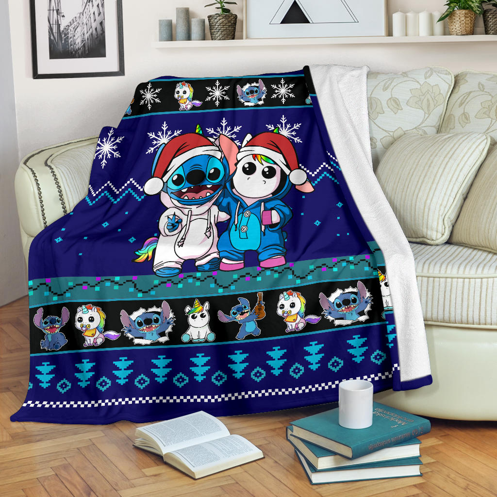 Stitch Unicorn Christmas Blanket Amazing Gift Idea