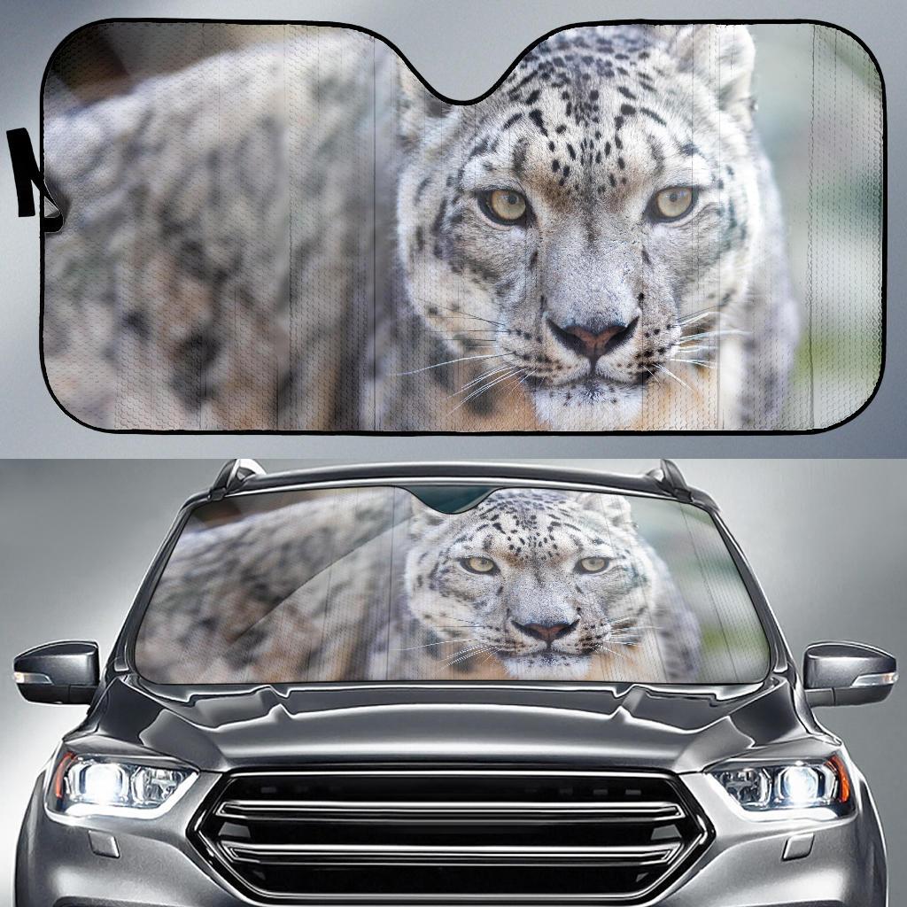 Snow Leopard Zoo Starring 4K Car Sun Shade Gift Ideas 2021