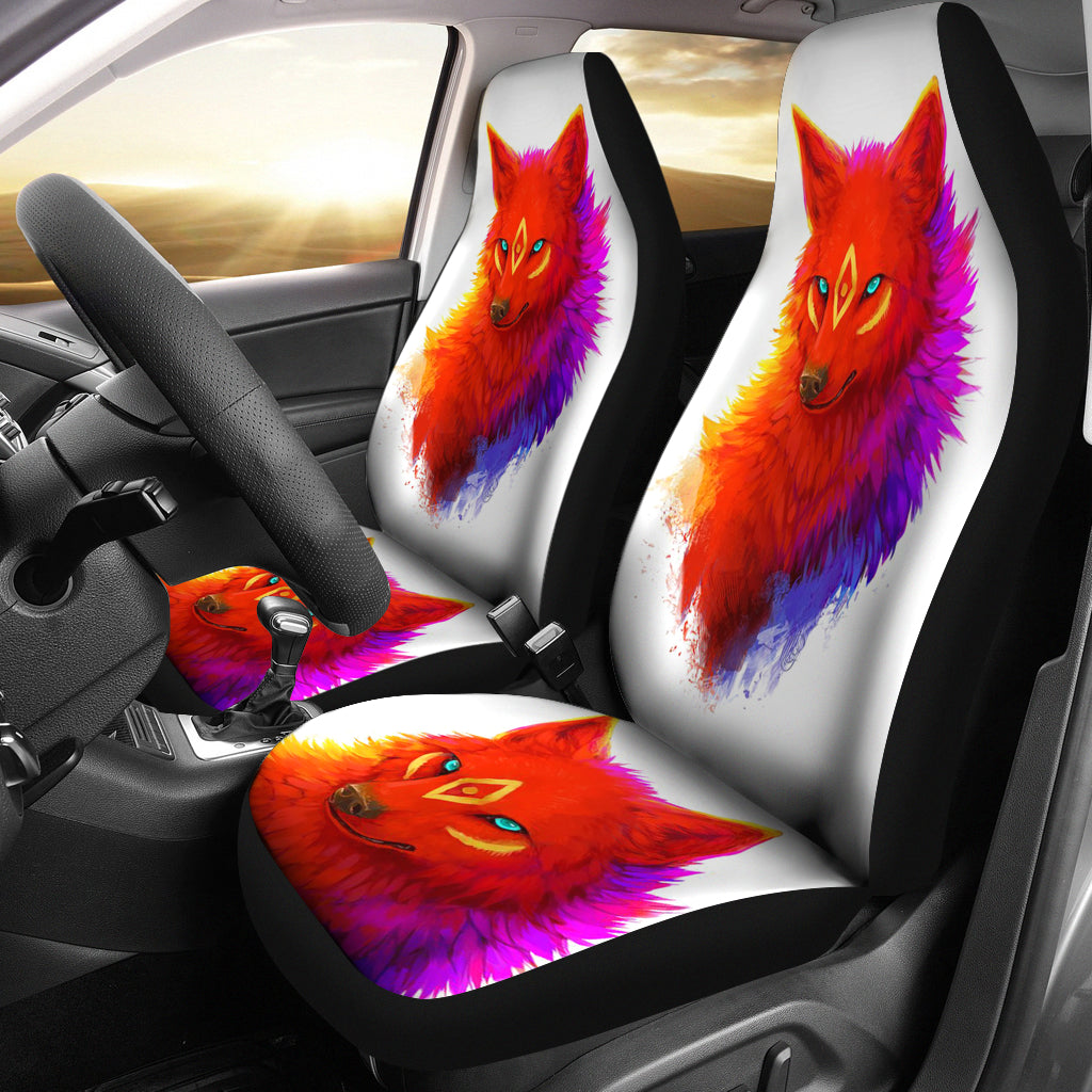 Red Wolf Car Seat Covers
