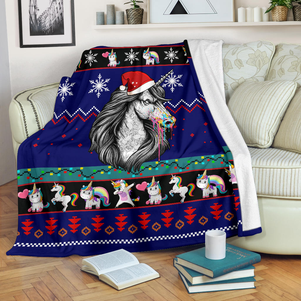 Unicorn Christmas Blanket Amazing Gift Idea