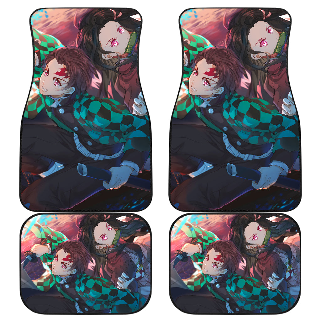 Tanjiro Kamado And Nezuko Kamado Demon Slayer Uniform 9 Anime Car Floor Mats Custom Car Accessories Car Decor 2022