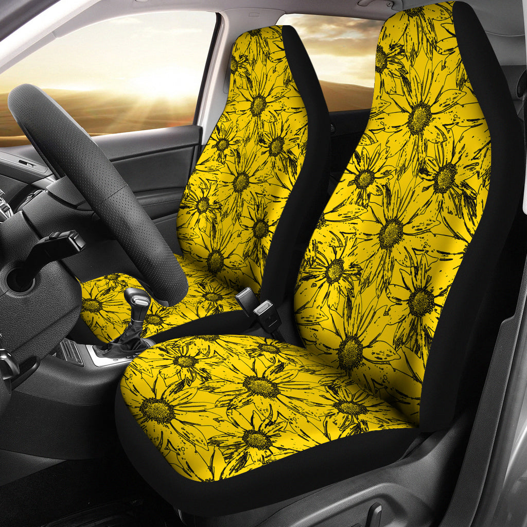 Yellow Sunflower Car Seat Covers