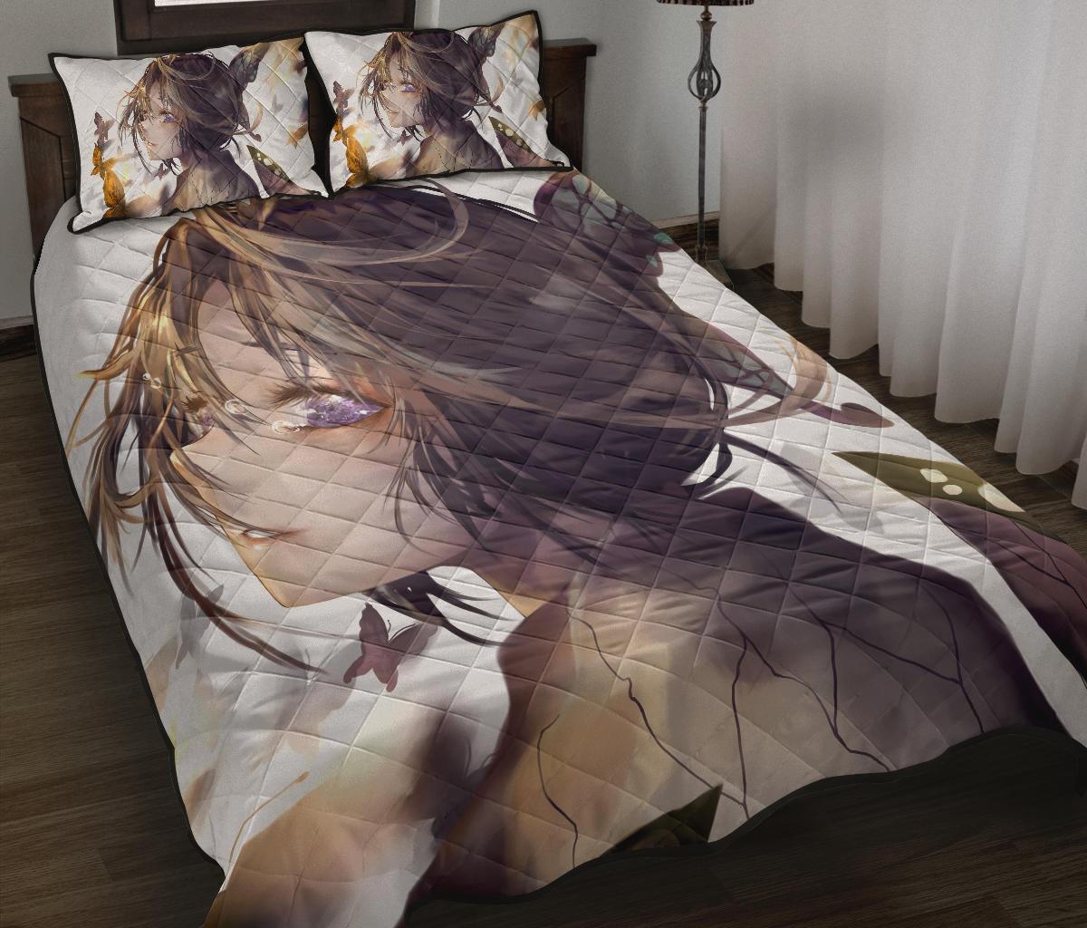 Shinobu Kocho Demon Slayer Anime Quilt Bed Set Pillow Case Amazing Decor Gift Ideas 2