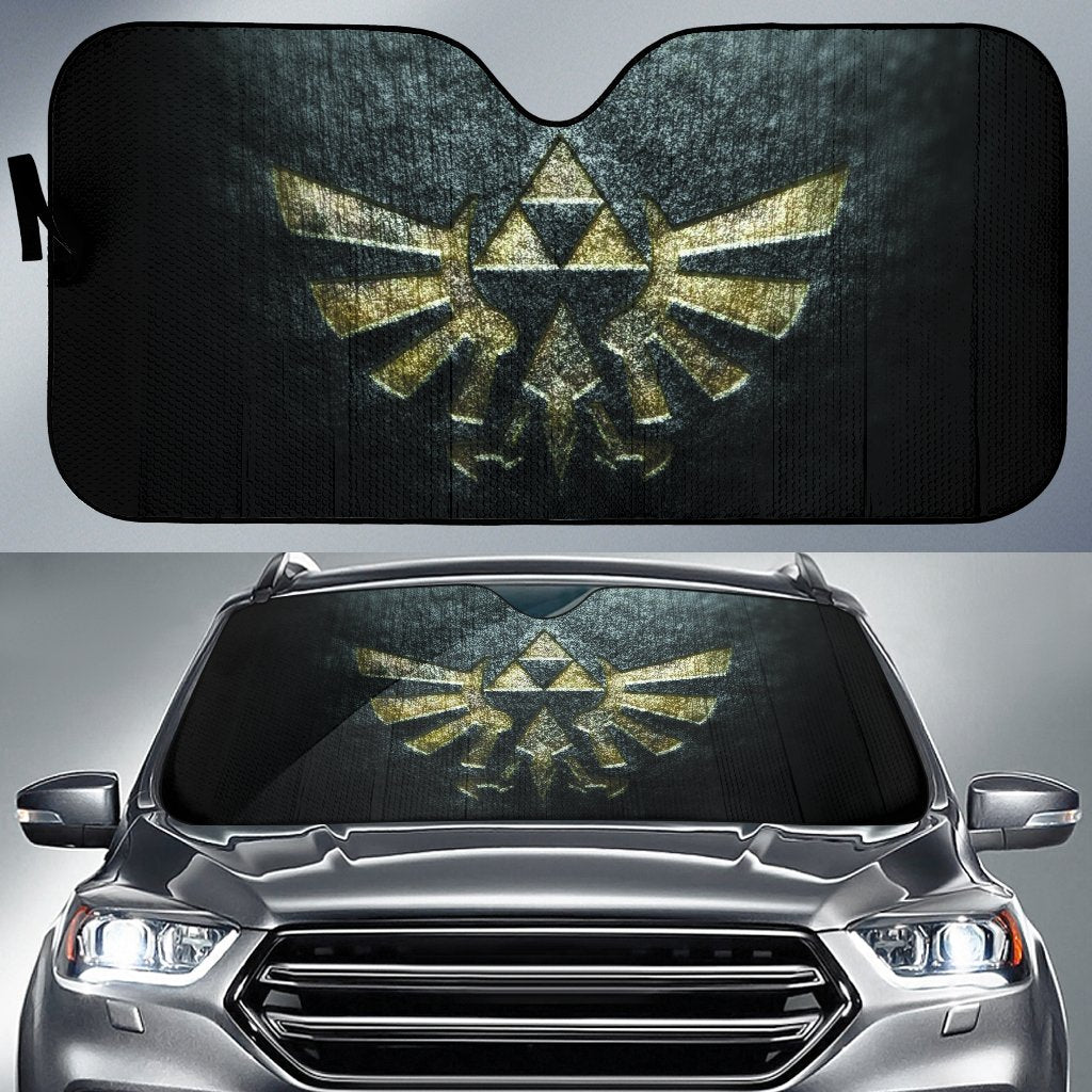 Zelda Logo In Black Theme Car Auto Sunshades Amazing Best Gift Ideas 2022