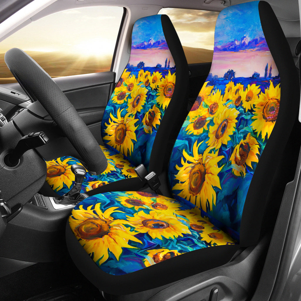 New Painting Sunflower Car Seat Covers