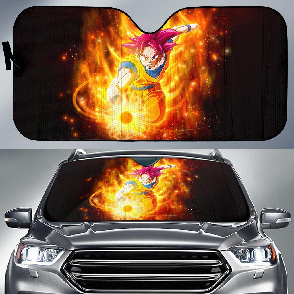 Super Saiyan God Dragon Ball Super 4K Car Sun Shade Gift Ideas 2022