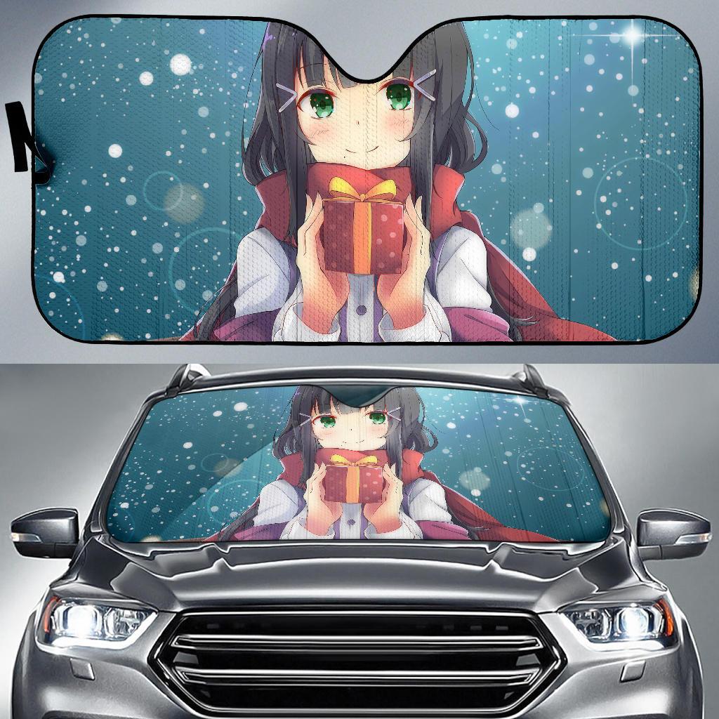 Anime Girl Xmas Gift Winter Hd 4K Car Sun Shade Gift Ideas 2021