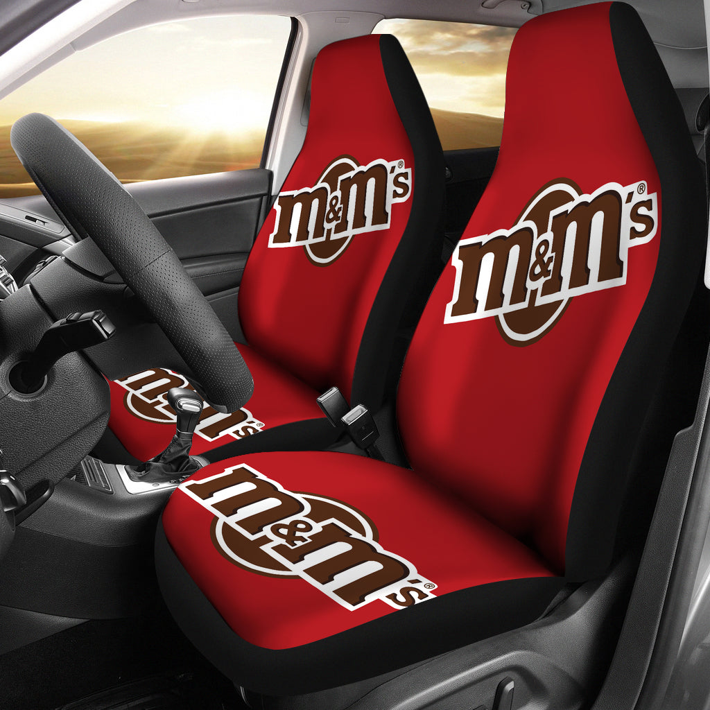 M&M Chocolat Red Logo Car Seat Covers Car Accessories Decoration